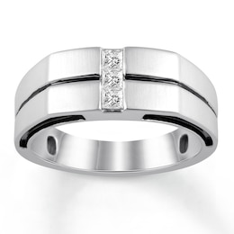Men's Diamond Ring 1/3 ct tw Princess-cut 14K White Gold