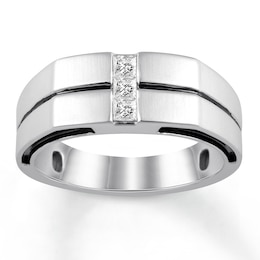Men's Diamond Engagement Ring 1/3 ct tw Square-cut 14K White Gold