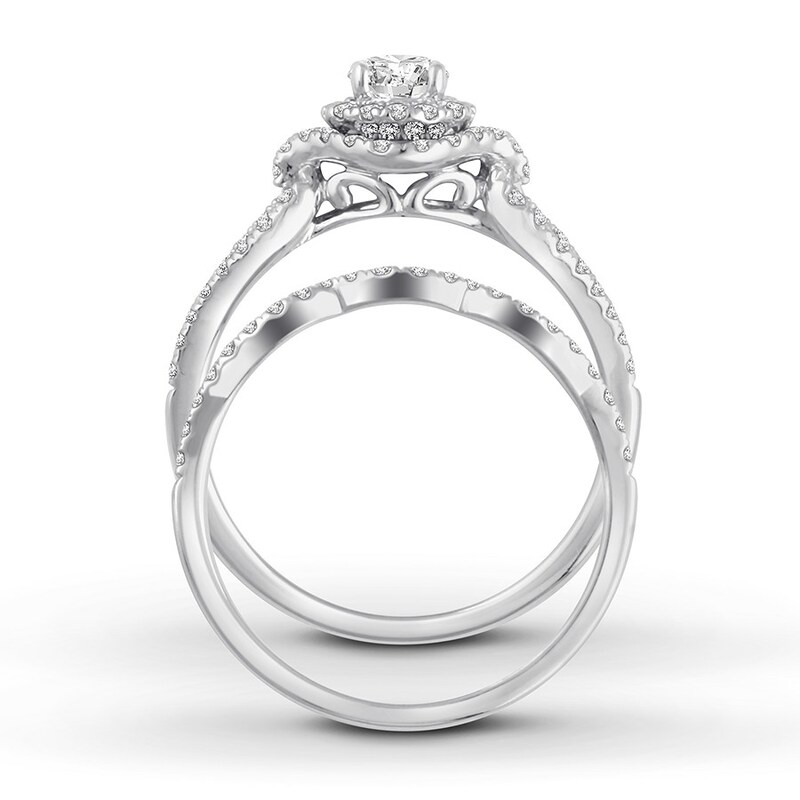 Diamond Bridal Set 1-1/8 ct tw Round-cut 14K White Gold