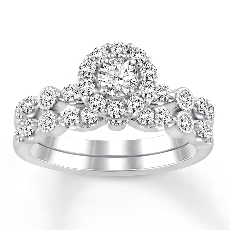 Diamond Bridal Set 1-1/6 ct tw Round-cut 14K White Gold