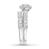 Thumbnail Image 3 of Diamond Bridal Set 1-1/5 ct tw Round/Baguette 14K White Gold