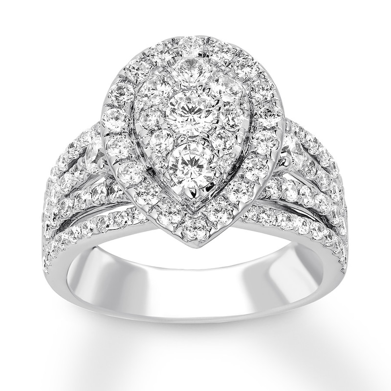 Diamond Engagement Ring 2 ct tw Round-cut 14K White Gold