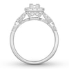 Thumbnail Image 1 of Diamond Engagement Ring 3/4 ct tw Baguette/Round 14K White Gold