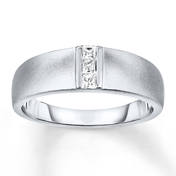 Men's Diamond Ring 1/4 ct tw Princess-cut 10K White Gold | Jared