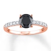 Thumbnail Image 0 of Black Diamond Engagement Ring 1-1/5 ct tw Round 14K Rose Gold