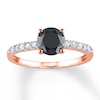 Thumbnail Image 1 of Black Diamond Engagement Ring 1-1/5 ct tw Round 14K Rose Gold