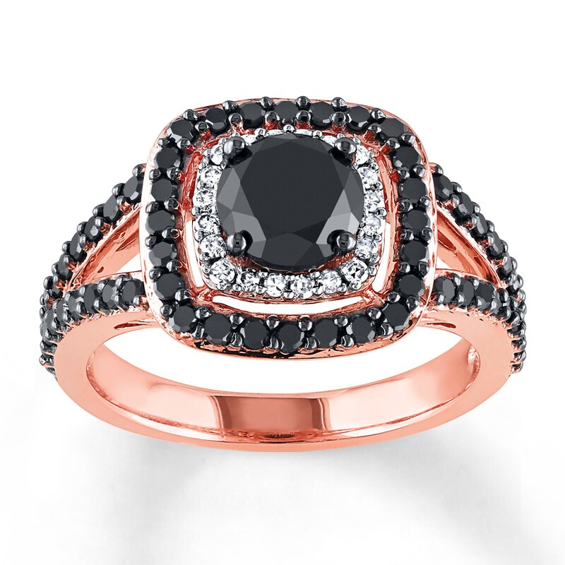 Black Diamond Engagement Ring 1 7 8 Ct Tw Round 14k Rose Gold Jared