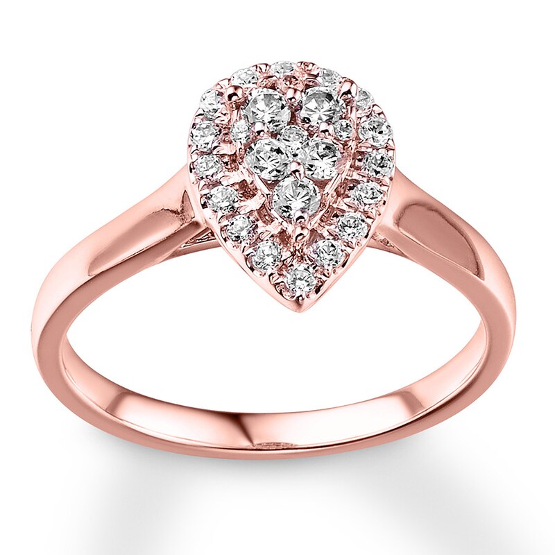 Main Image 1 of Diamond Engagement Ring 3/8 ct tw Round-cut 14K Rose Gold