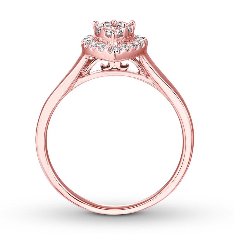 Main Image 2 of Diamond Engagement Ring 3/8 ct tw Round-cut 14K Rose Gold