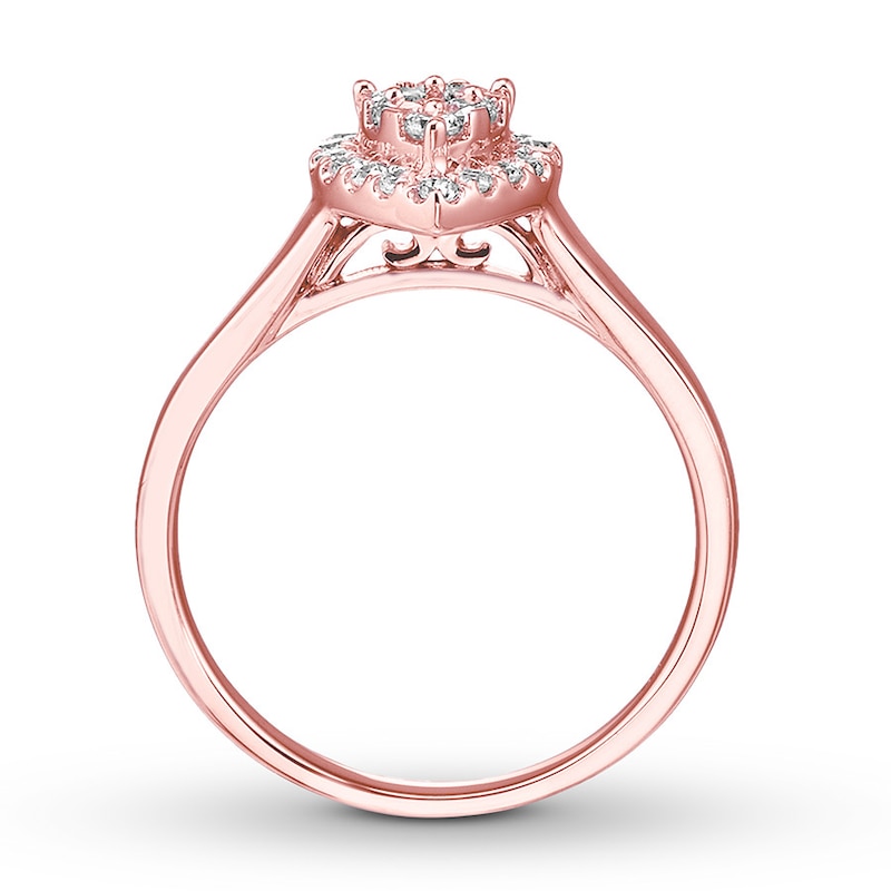 Diamond Engagement Ring 3/8 ct tw Round-cut 14K Rose Gold