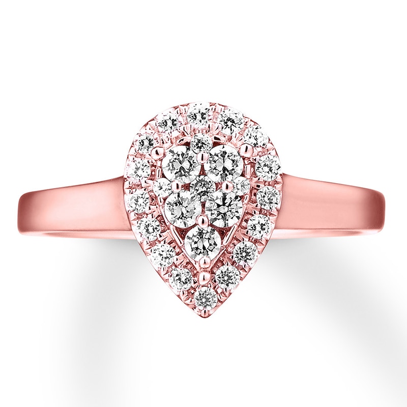 Main Image 4 of Diamond Engagement Ring 3/8 ct tw Round-cut 14K Rose Gold