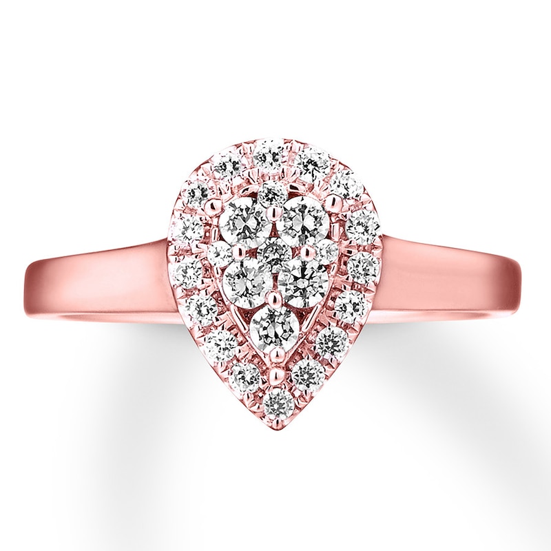 Diamond Engagement Ring 3/8 ct tw Round-cut 14K Rose Gold