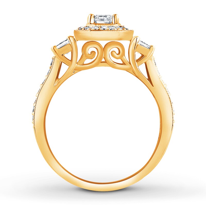 Main Image 2 of Emerald-cut Diamond Engagement Ring 1 ct tw 14K Yellow Gold