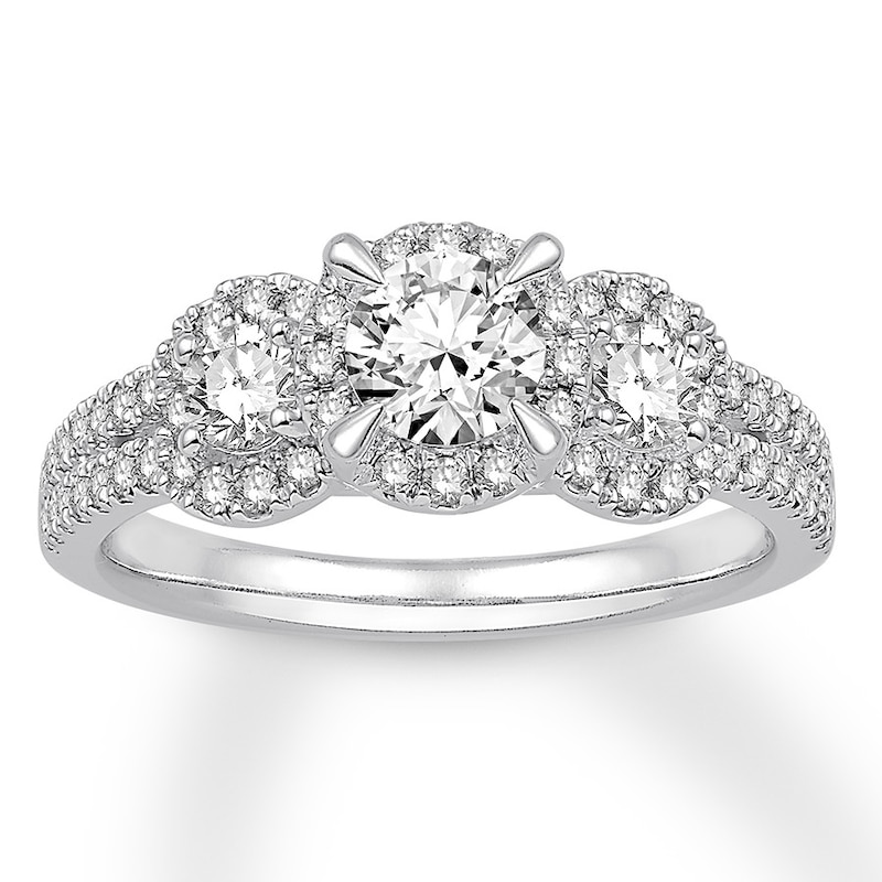 Diamond Engagement Ring 1-1/5 ct tw Round-cut 14K White Gold