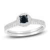 Thumbnail Image 0 of Black Diamond Bridal Set 1/2 ct tw Round-cut 14K White Gold