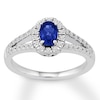 Thumbnail Image 0 of Natural Sapphire Engagement Ring 1/4 ct tw Diamonds 14K Gold 9.0mm