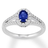 Thumbnail Image 1 of Natural Sapphire Engagement Ring 1/4 ct tw Diamonds 14K Gold 9.0mm