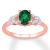 Thumbnail Image 1 of Natural Emerald Engagement Ring 1/10 ct tw Diamonds 14K Gold