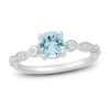 Thumbnail Image 1 of Aquamarine Engagement Ring 1/10 ct tw Diamonds 14K White Gold