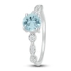 Thumbnail Image 3 of Aquamarine Engagement Ring 1/10 ct tw Diamonds 14K White Gold