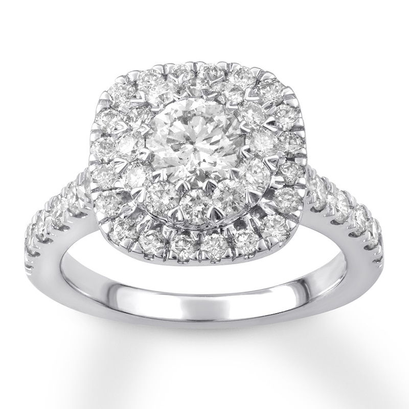 Diamond Engagement Ring 1-7/8 ct tw Round-cut 14K White Gold with 360