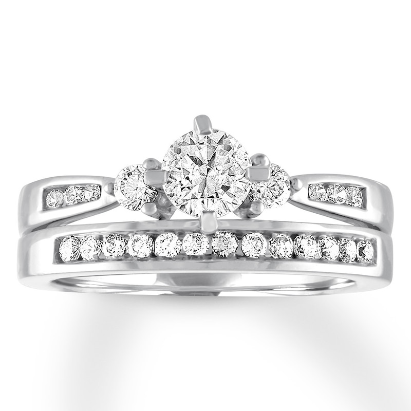 Diamond Bridal Set 7/8 carat tw Round-cut 14K White Gold