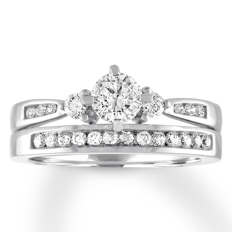 Main Image 1 of Diamond Bridal Set 7/8 carat tw Round-cut 14K White Gold