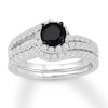 Thumbnail Image 0 of Black & White Diamond Bridal Set 1-1/4 cts tw 14K White Gold