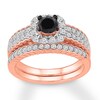 Thumbnail Image 0 of Black & White Diamond Bridal Set 1 ct tw 14K Rose Gold