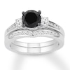 Thumbnail Image 1 of Black & White Diamond Bridal Set 1 ct tw 14K White Gold