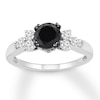 Thumbnail Image 0 of Black Diamond Engagement Ring 1-1/4 carat tw 14K White Gold