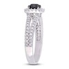 Thumbnail Image 1 of Black Diamond Ring 1 carat tw Round-cut 14K White Gold