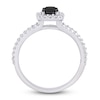 Thumbnail Image 2 of Black Diamond Ring 1 carat tw Round-cut 14K White Gold