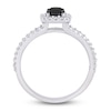 Thumbnail Image 3 of Black Diamond Ring 1 carat tw Round-cut 14K White Gold