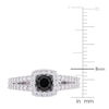 Thumbnail Image 3 of Black Diamond Ring 1 carat tw Round-cut 14K White Gold