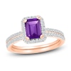 Thumbnail Image 0 of Amethyst Bridal Set 1/3 ct tw Diamonds 14K Rose Gold
