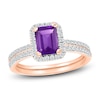 Thumbnail Image 1 of Amethyst Bridal Set 1/3 ct tw Diamonds 14K Rose Gold