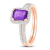 Thumbnail Image 4 of Amethyst Bridal Set 1/3 ct tw Diamonds 14K Rose Gold