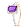 Thumbnail Image 8 of Amethyst Bridal Set 1/3 ct tw Diamonds 14K Rose Gold