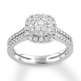 Diamond Engagement Ring 7/8 ct tw Round-cut 14K White Gold