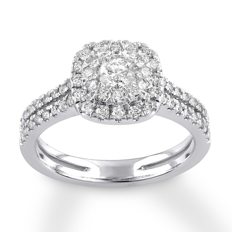 Main Image 1 of Diamond Engagement Ring 7/8 ct tw Round-cut 14K White Gold