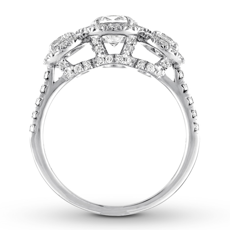 Diamond 3-Stone Ring 2 ct tw Round-cut 14K White Gold