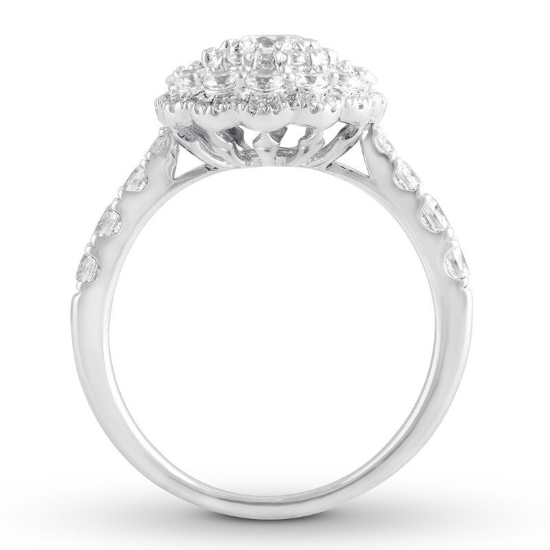 Diamond Engagement Ring 1-3/8 ct tw Round-cut 14K White Gold