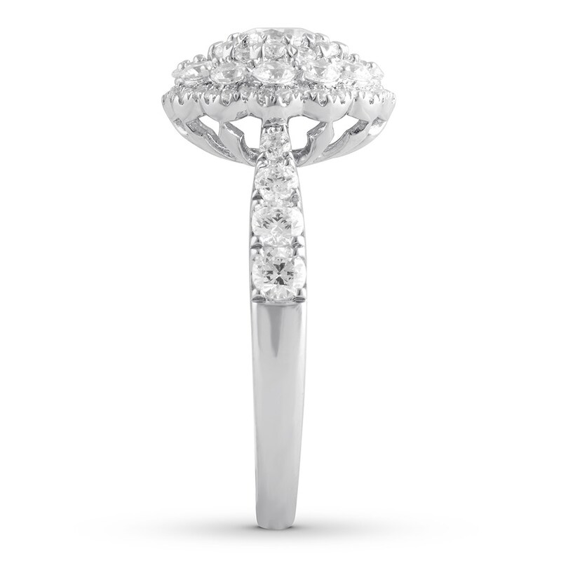 Diamond Engagement Ring 1-3/8 ct tw Round-cut 14K White Gold