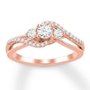 Thumbnail Image 0 of Diamond Engagement Ring 1/2 ct tw Round-cut 14K Rose Gold