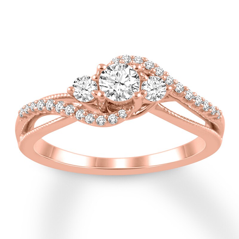 Main Image 1 of Diamond Engagement Ring 1/2 ct tw Round-cut 14K Rose Gold
