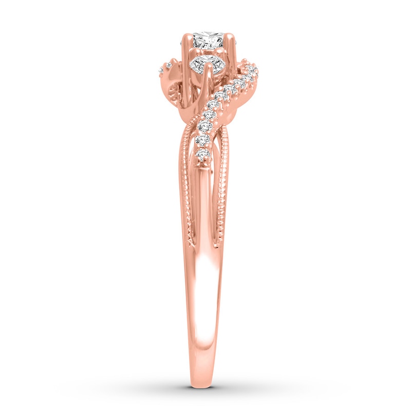 Main Image 2 of Diamond Engagement Ring 1/2 ct tw Round-cut 14K Rose Gold