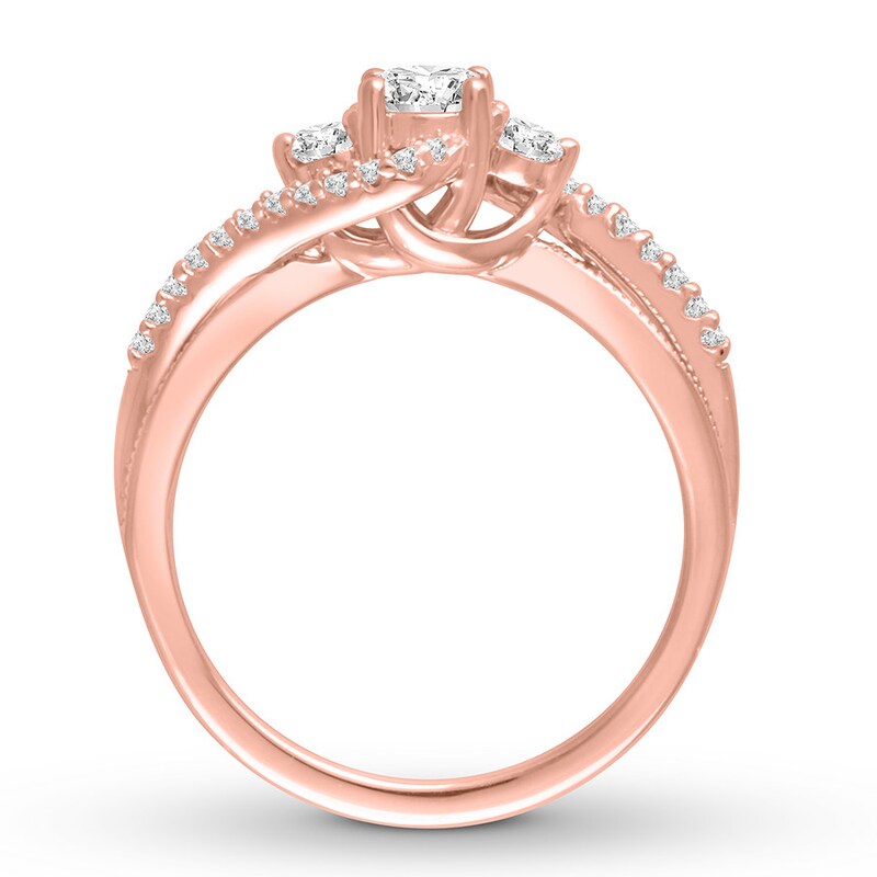 Main Image 3 of Diamond Engagement Ring 1/2 ct tw Round-cut 14K Rose Gold