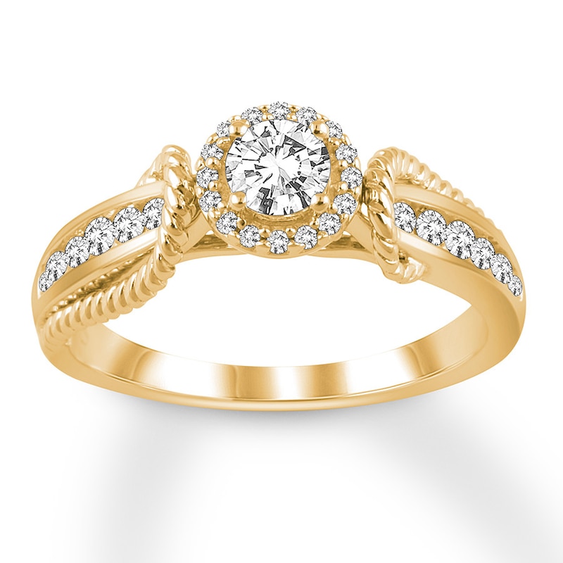 Main Image 1 of Diamond Engagement Ring 5/8 ct tw Round-cut 14K Yellow Gold