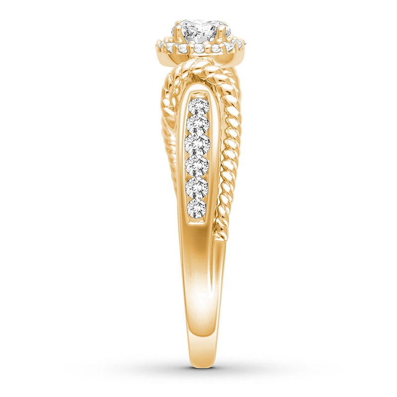 Diamond Engagement Ring 5/8 ct tw Round-cut 14K Yellow Gold